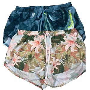 Lot of 2 Old Navy Active Women's Athletic Shorts Tropical Print Go Dry Size S